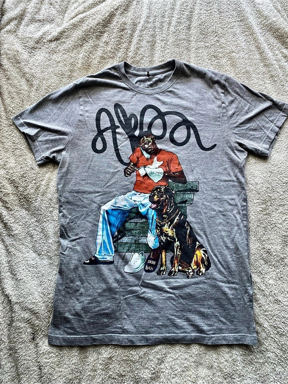AKOO Luxury Streetwear Graphic Tee in Gray - Ultimate City Style